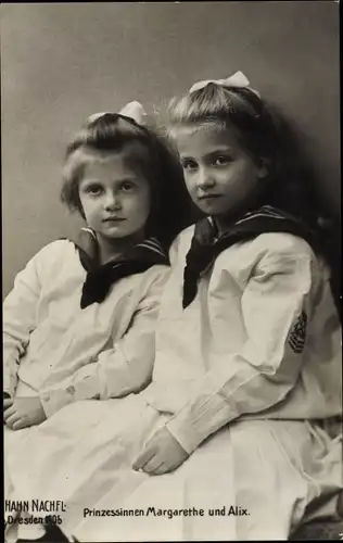 Ak Prinzessinnen Margarethe und Alix von Sachsen