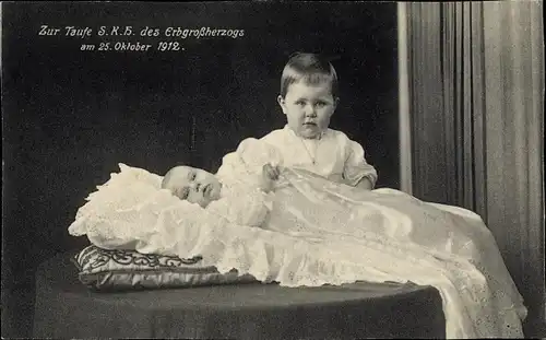 Ak Taufe des Erbgroßherzogs Karl August von Sachsen am 25. Oktober 1912