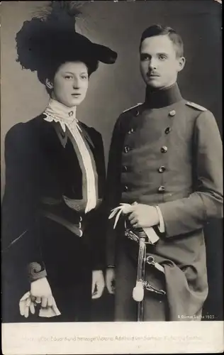 Ak Herzog Carl Eduard, Herzogin Viktoria Adelheid, Sachsen Coburg Gotha