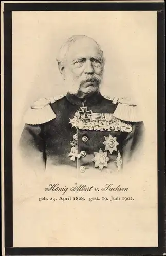 Ak König Albert von Sachsen, Portrait