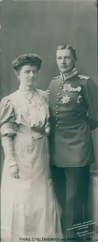 Ak Eitel Friedrich Prinz von Preussen, Sophie Charlotte von Oldenburg, Portrait