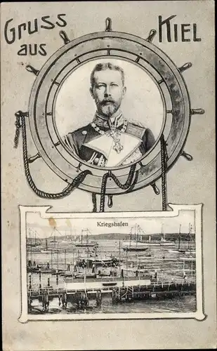 Ak Hansestadt Kiel, Kriegshafen, Prinz Heinrich v. Preußen, Großadmiral