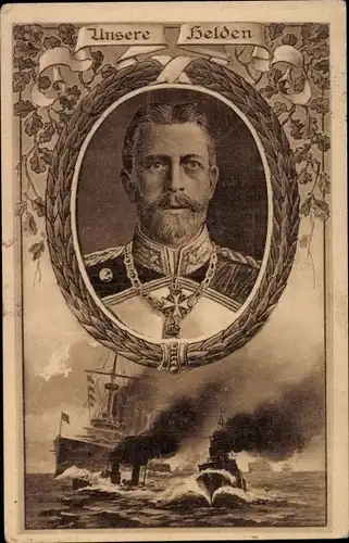 Passepartout Ak Großadmiral Prinz Albert Wilhelm Heinrich von Preußen, Deutsches Kriegsschiff