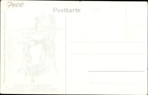 Litho König Friedrich II. der Große, An mein Volk, Nähmaschinen Winselmann