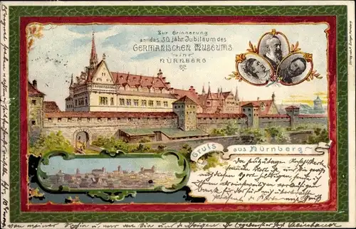 Litho Nürnberg in Mittelfranken, Germanisches Nationalmuseum, 50jähriges Jubiläum