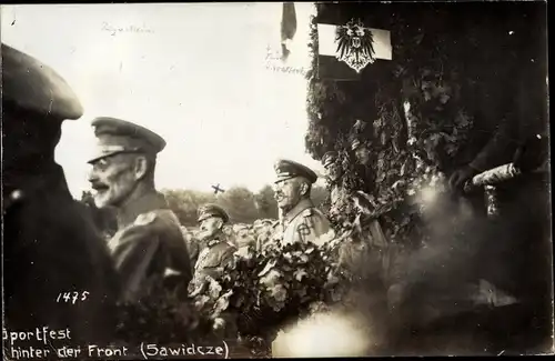 Foto Ak Sawidice Sawidcze Galizien Ukraine, Sportfest hinter d. Front Ernst v. Meiningen, v. Waldeck