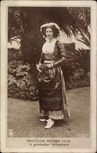 Ak Prinzessin Victoria Luise von Preußen in griechischer Nationaltracht