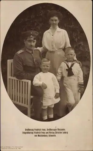 Ak Großherzog Friedrich Franz von Mecklenburg Schwerin, Alexandra, Christian Ludwig
