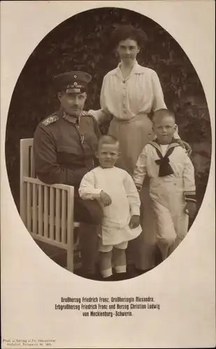 Ak Großherzog Friedrich Franz von Mecklenburg Schwerin, Großherzogin Alexandra, Christian Ludwig