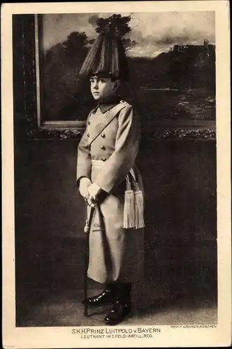 Ak Luitpold von Bayern, Leutnant im Feldartillerie Regiment, Portrait in Uniform
