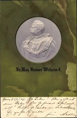 Präge Litho Kaiser Wilhelm II., Portrait