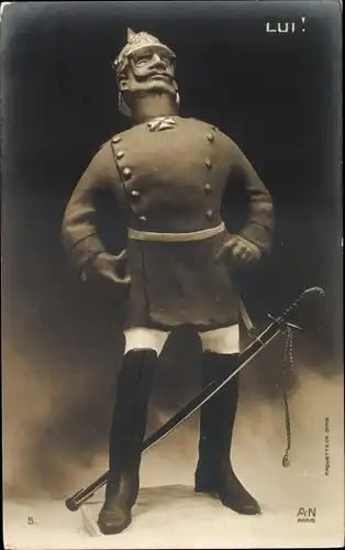 Ak Lui, Kaiser Wilhelm II., Karikatur