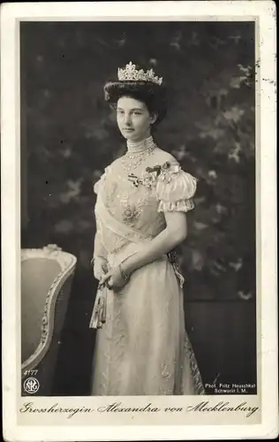 Ak Großherzogin Alexandra von Mecklenburg, Portrait