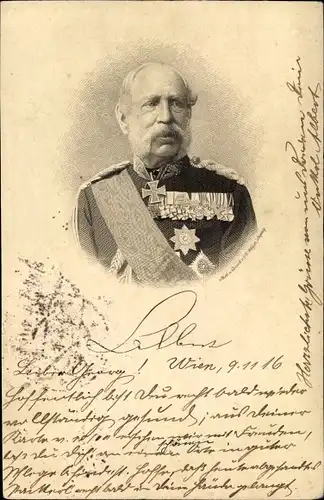 Ak König Albert von Sachsen, Portrait in Uniform, Orden