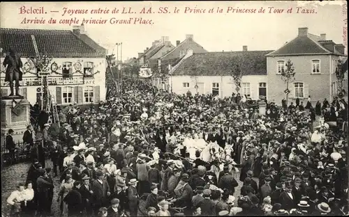 Ak Beloeil Wallonien Hennegau, Joyeuse entree de LL. AA. SS. le Prince la Princesse de Tour et Taxis