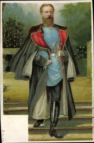 Litho Kaiser Friedrich III. von Preußen, Portrait