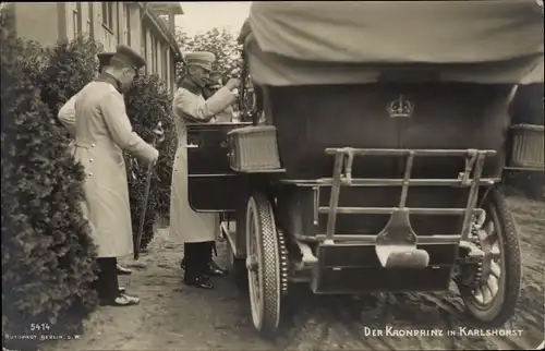 Ak Berlin Lichtenberg Karlshorst, Kronprinz Wilhelm von Preußen, Automobil