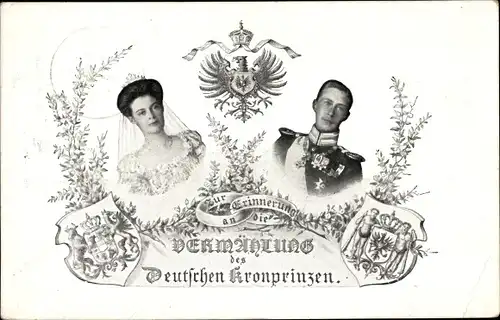 Wappen Ak Kronprinz Wilhelm von Preußen, Vermählung mit Cecilie von Preußen