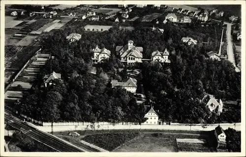 Ak Coswig in Sachsen, Landesversicherungsanstalt Sachsen Heilstätte Lindenhof, Fliegeraufnahme