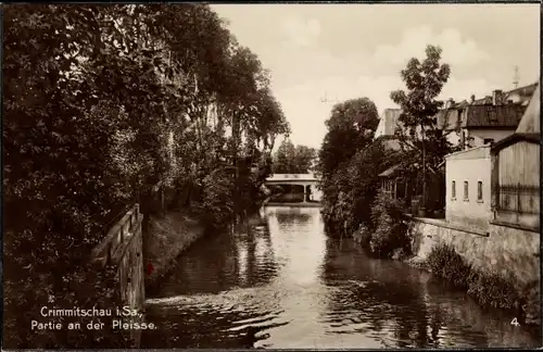 Ak Crimmitschau in Sachsen, Partie an der Pleiße