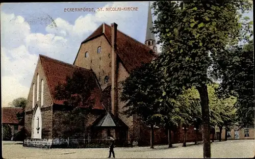 Ak Ostseebad Eckernförde, St. Nicolaikirche