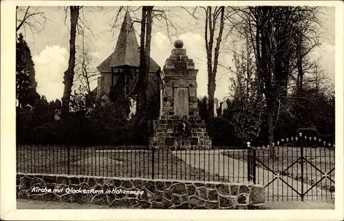 Ak Hohenaspe in Holstein, Kirche mit Glockenturm