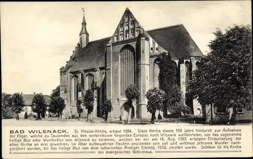 Ak Bad Wilsnack in der Prignitz, St. Nikolaikirche