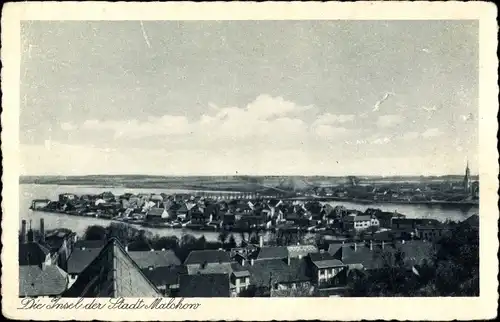 Ak Malchow in Mecklenburg, Übersicht, Insel an der Stadt