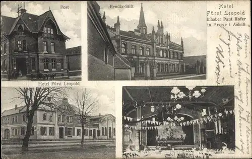 Ak Frose in Anhalt, Hotel Fürst Leopold, Post, Bendix-Stift