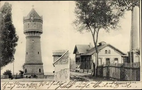 Ak Frose in Anhalt, Wasserturm, Wasserwerk