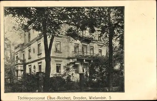 Ak Dresden Südvorstadt, Töchterpensionat Laue Reichert, Wielandstraße 5