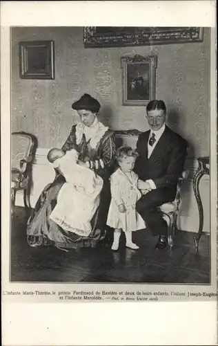 Ak Prinz Ferdinand von Bayern, Infantin Maria Theresia von Spanien, José Eugenio, Mercédés