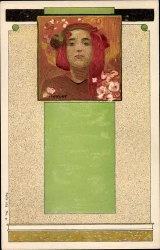 Jugendstil Künstler Ak Kempf, C. Th., Frauenbildnis