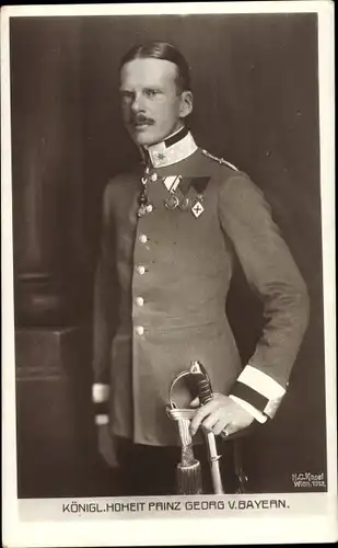 Ak Prinz Georg von Bayern, Portrait in Uniform