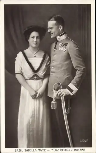 Ak Erzherzogin Isabella Marie und Prinz Georg von Bayern