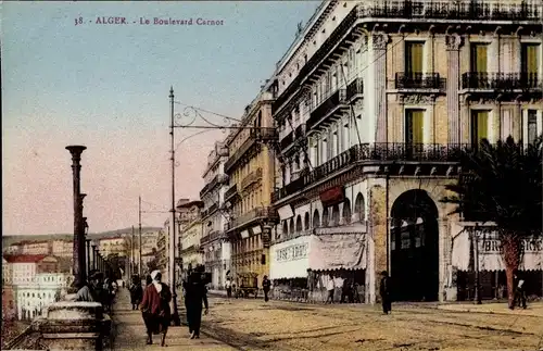 Ak Algier Alger Algerien, Le Boulevard Carnot
