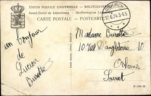 Ak Diekirch Luxemburg, Vue prise du pont