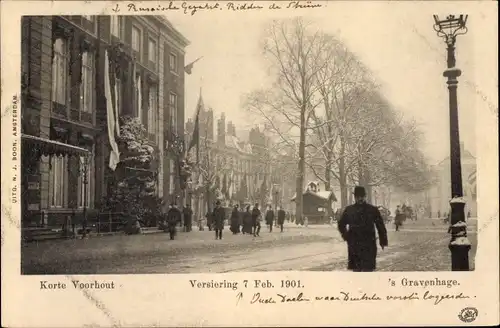 Ak 's Gravenhage Den Haag Südholland, Korte Voorhout, Versiering 7. Feb 1901