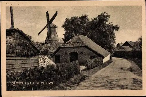 Ak Hoge Veluwe Gelderland Niederlande, Windmühle, Gebäude