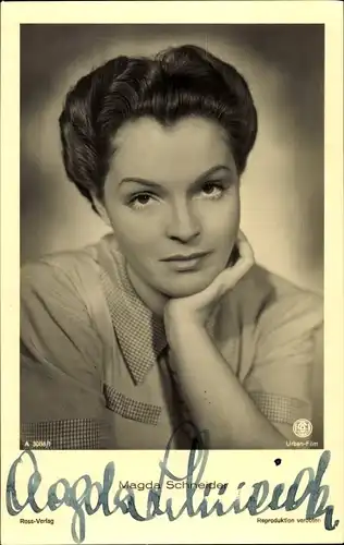 Ak Schauspielerin Magda Schneider, Portrait, Autogramm