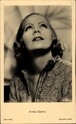 Ak Schauspielerin Greta Garbo, Portrait, Ross 5717/2, MGM