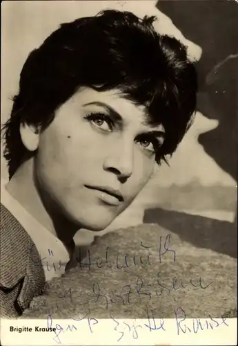 Ak Schauspielerin Brigitte Krause, DEFA, Simplon Tunnel, Portrait, Autogramm