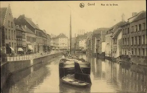 Ak Gand Gent Ostflandern, Rue de la grue