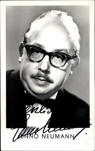 Ak Enno Neumann, Portrait, Autogramm, Brille