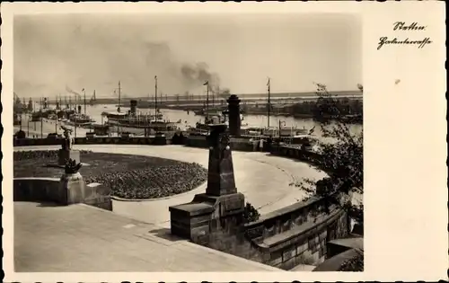 Ak Szczecin Stettin Pommern, Hakenterrasse, Dampfer