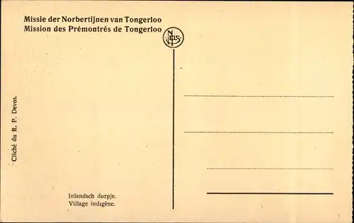 Ak Afrika, Mission des Premontres de Tongerloo, Village indigene