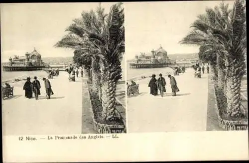 Stereo Ak Nice Nizza Alpes Maritimes, La Promenade des Anglais