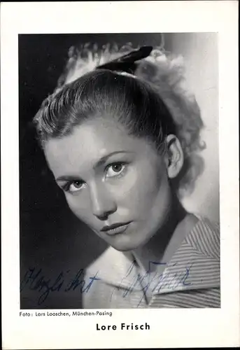 Ak Schauspielerin Lore Frisch, Portrait, Autogramm