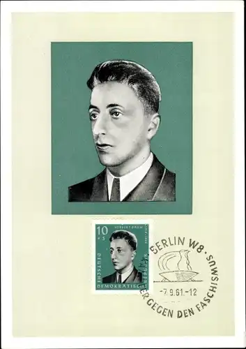 Maximum Ak Herbert Baum, Kämpfer gegen den Faschismus, Stempel Berlin 1961