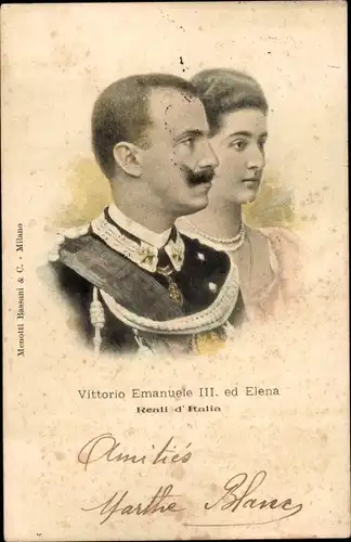 Ak Vittorio Emanuele III. ed Elena, Renli d'Italia